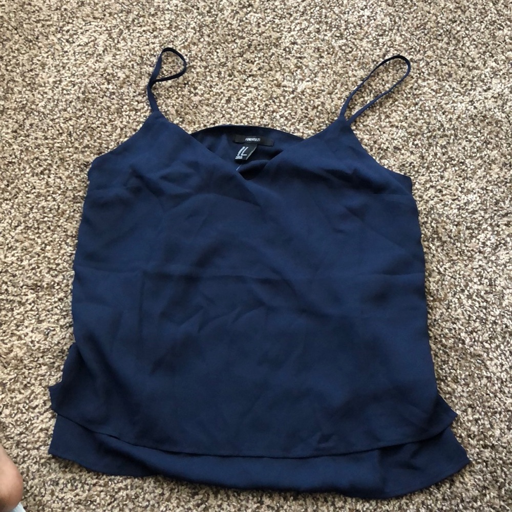NWT Navy V neck top